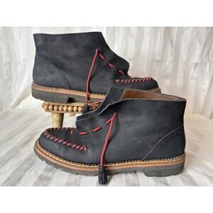 Marithe + Francois Girbaud Boots Black Red Stitch sz 43 MARITHE FRANCOIS GIRBAUD